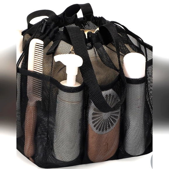 Black Dorm Caddy Mesh Shower Carrier Camping Sports Bath Accessories - Picture 1 of 1